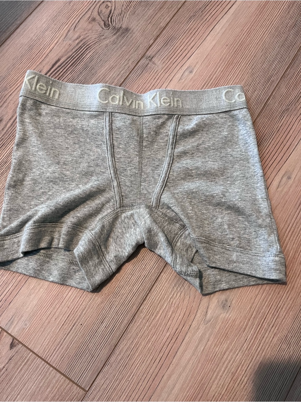 Calvin Klein Heather Gray Stretch Boxer Briefs with Logo Waistband
